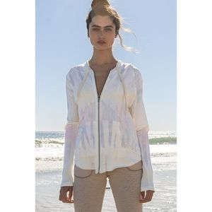 POL CLOTHING Cotton Candy Zip Up Hoodie Tie Dye Ribbed Ombre NWT BWT635